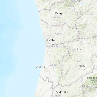 Map showing location of Paços de Brandão (40.975410, -8.583500)