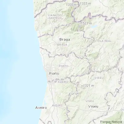 Map showing location of Paços de Ferreira (41.276570, -8.376170)