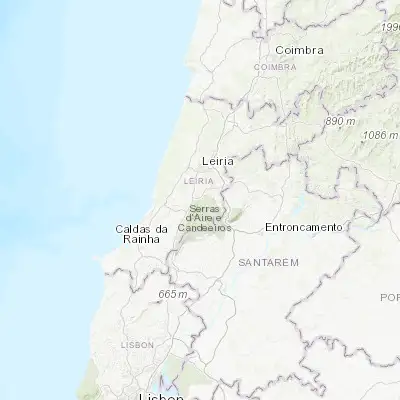 Map showing location of Porto de Mós (39.601910, -8.818390)