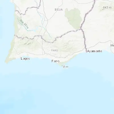 Map showing location of Santa Bárbara de Nexe (37.106190, -7.966480)