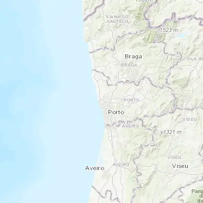 Map showing location of Santa Cruz do Bispo (41.214620, -8.674060)