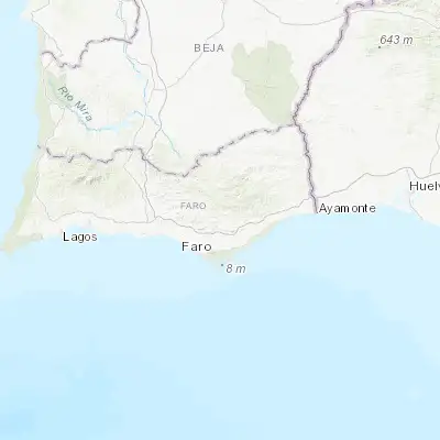 Map showing location of São Brás de Alportel (37.153100, -7.887510)