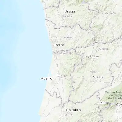 Map showing location of São João da Madeira (40.900700, -8.490200)