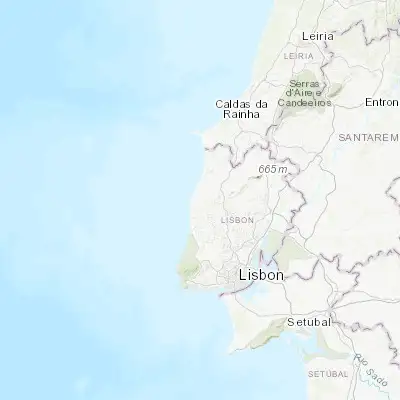 Map showing location of São Pedro da Cadeira (39.069830, -9.371740)