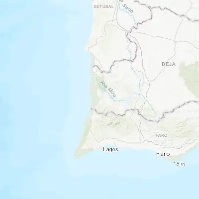 Map showing location of São Teotónio (37.512820, -8.707080)