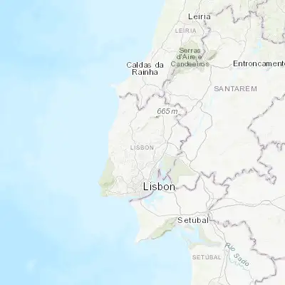 Map showing location of Sobral de Monte Agraço (39.019580, -9.150810)