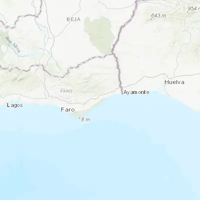 Map showing location of Tavira (37.127340, -7.648610)