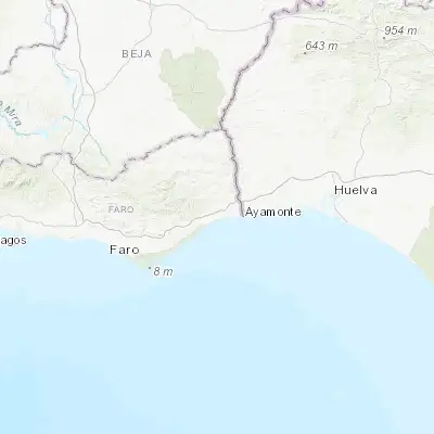 Map showing location of Vila Nova De Cacela (37.173910, -7.531690)