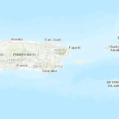 Map showing location of Humacao (18.149680, -65.827380)