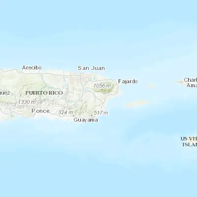 Map showing location of Las Piedras (18.183010, -65.866270)