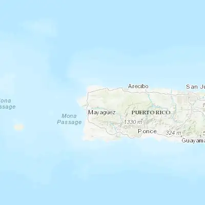 Map showing location of San Sebastián (18.336620, -66.990180)