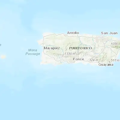 Map showing location of Yauco (18.034960, -66.849900)