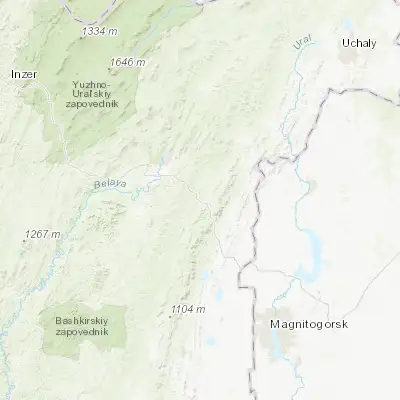 Map showing location of Abzakovo (53.828610, 58.593330)