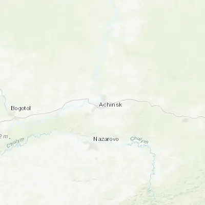 Map showing location of Achinsk (56.269400, 90.499300)