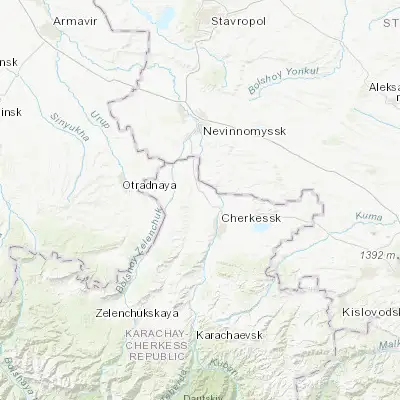 Map showing location of Adyge-Khabl (44.334340, 41.939220)