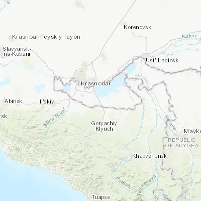 Map showing location of Adygeysk (44.884140, 39.190710)