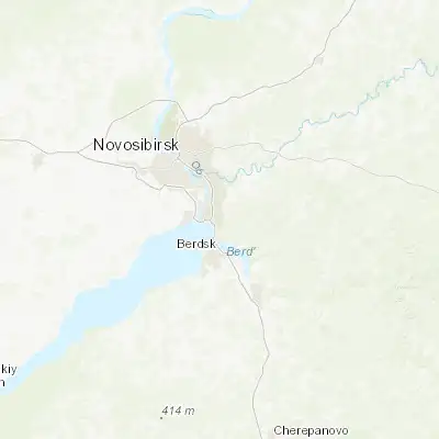 Map showing location of Akademgorodok (54.852300, 83.106000)