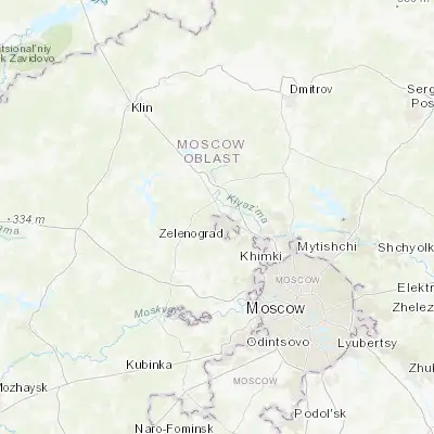 Map showing location of Alabushevo (56.016670, 37.150000)