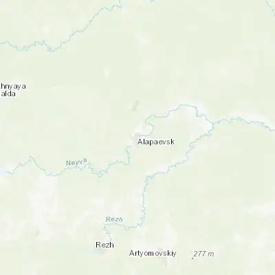 Map showing location of Alapayevsk (57.851580, 61.696270)