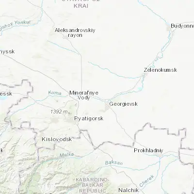 Map showing location of Aleksandriyskaya (44.227220, 43.345280)