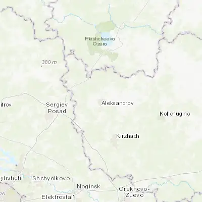Map showing location of Aleksandrov (56.395160, 38.712160)