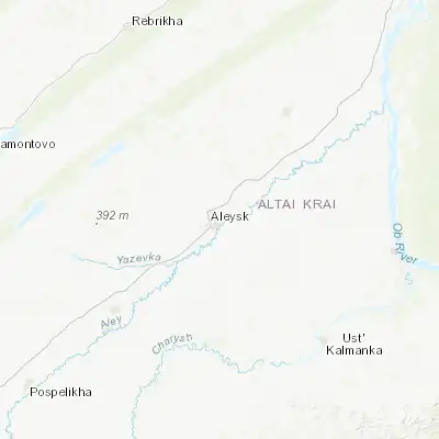 Map showing location of Aleysk (52.492600, 82.782200)