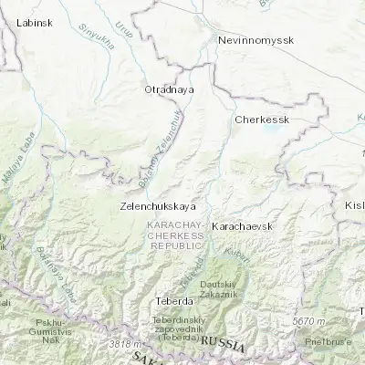 Map showing location of Ali-Berdukovskiy (43.989520, 41.742120)