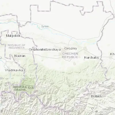 Map showing location of Alkhan-Yurt (43.231790, 45.572280)
