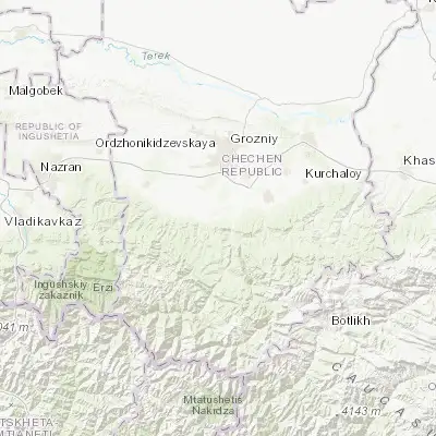 Map showing location of Alkhazurovo (43.063900, 45.651340)