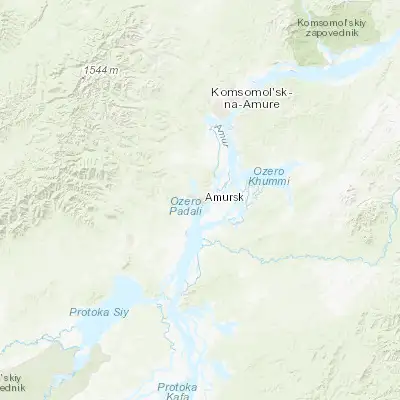 Map showing location of Amursk (50.236850, 136.881360)