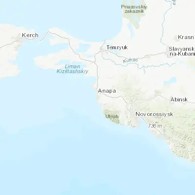 Map showing location of Anapa (44.894970, 37.316230)