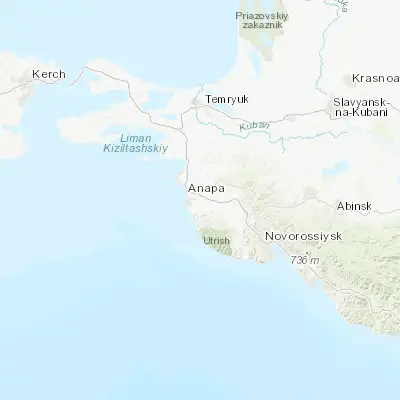 Map showing location of Anapskaya (44.896710, 37.386000)