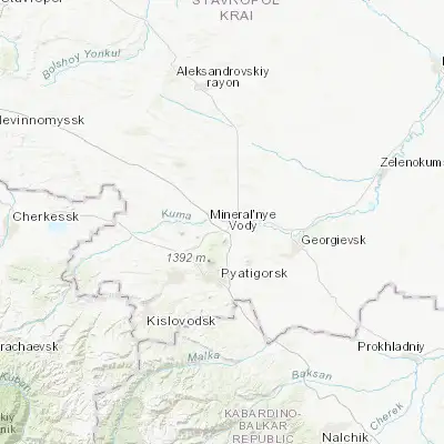 Map showing location of Andzhiyevskiy (44.238890, 43.085560)