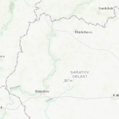 Map showing location of Arkadak (51.932610, 43.497790)