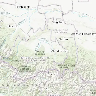 Map showing location of Arkhonskaya (43.110000, 44.512500)