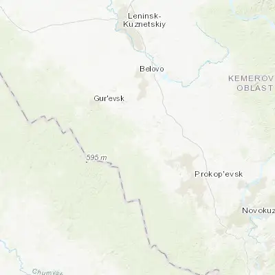 Map showing location of Artyshta (54.122200, 86.290900)