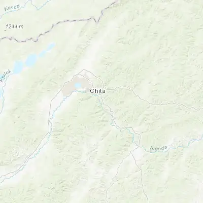Map showing location of Atamanovka (51.933330, 113.633330)