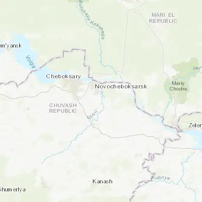 Map showing location of Atlashevo (56.012350, 47.556150)