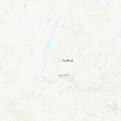 Map showing location of Aykhal (65.933810, 111.483400)