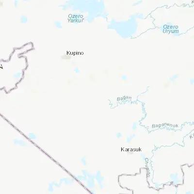 Map showing location of Bagan (54.100140, 77.664620)