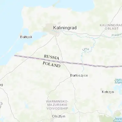 Map showing location of Bagrationovsk (54.387140, 20.643720)