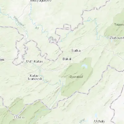 Map showing location of Bakal (54.941700, 58.808300)