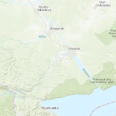 Map showing location of Baklashi (52.225090, 104.038090)