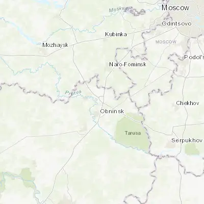 Map showing location of Balabanovo (55.181610, 36.660600)