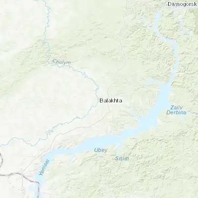 Map showing location of Balakhta (55.384250, 91.618720)