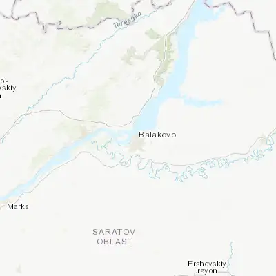 Map showing location of Balakovo (52.027820, 47.800700)