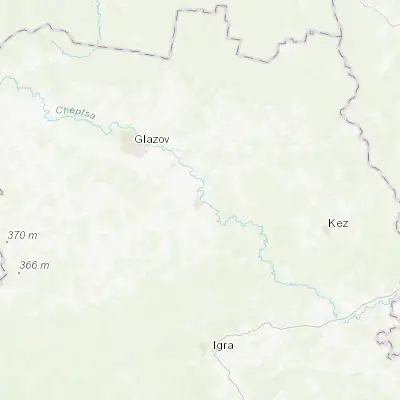 Map showing location of Balezino (57.978700, 53.013800)