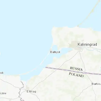 Map showing location of Baltiysk (54.654550, 19.909290)