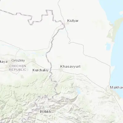 Map showing location of Bammatyurt (43.345760, 46.608190)