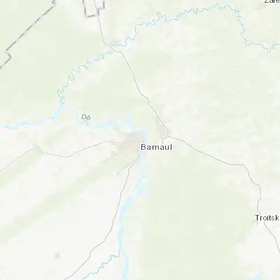 Map showing location of Barnaul (53.360560, 83.763610)